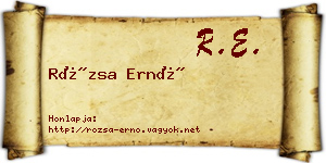 Rózsa Ernő névjegykártya